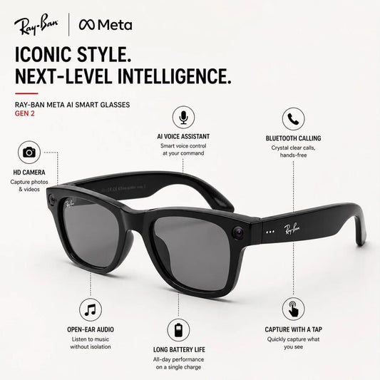 AI Smart Glasses (Gen 2) with night Vission, 12 Mp Camera & All Smart Features