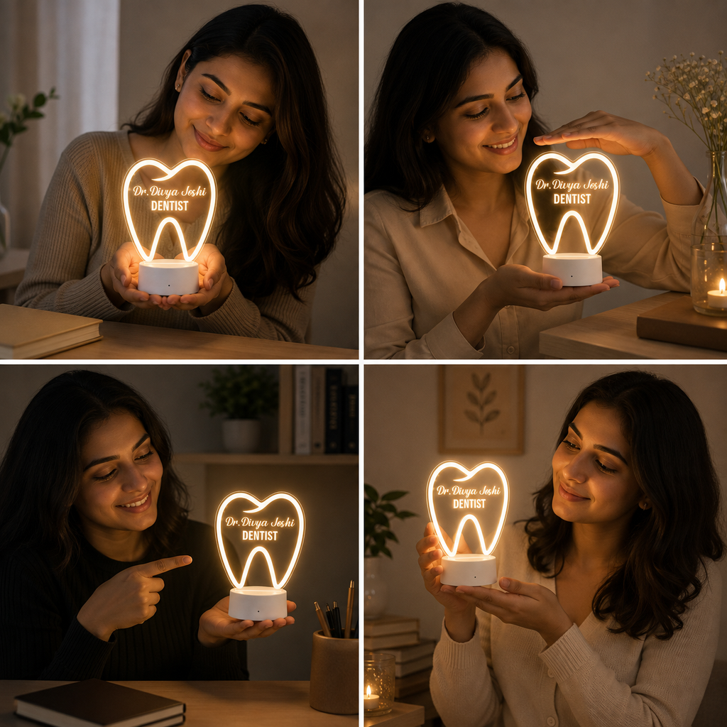 Personalized LED Tooth Shape Night Lamp for Dentist
