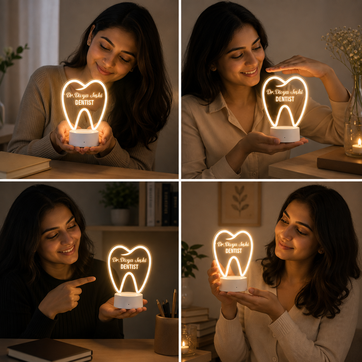 Personalized LED Tooth Shape Night Lamp for Dentist