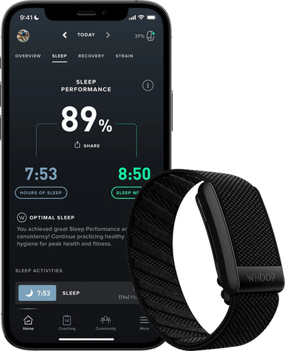 Whoop 5.0 Peak – Health and Fitness Tracker - 12-Month Membership – 24/7 Activity and Sleep Tracker with Heart Rate, HRV, Stress Monitor, Personalized Coaching, Healthspan – 14+ Days Battery Life